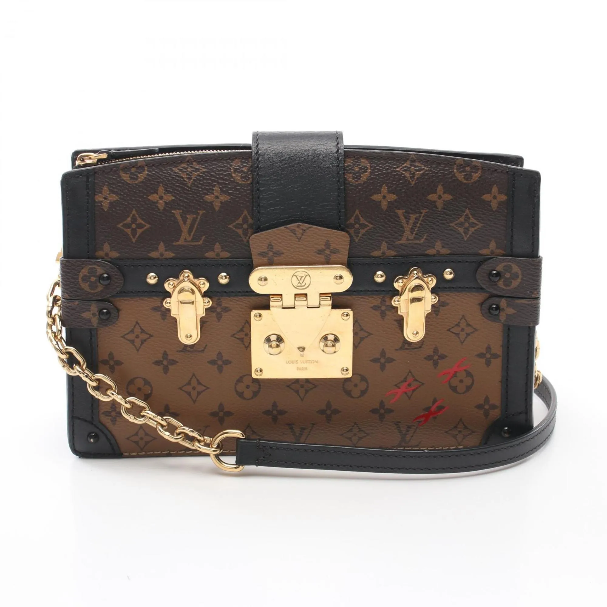 Louis Vuitton  Coated Canvas Monogram Reverse Pvc Leather Clutch Bag Shoulder Bag (Pre-Owned)