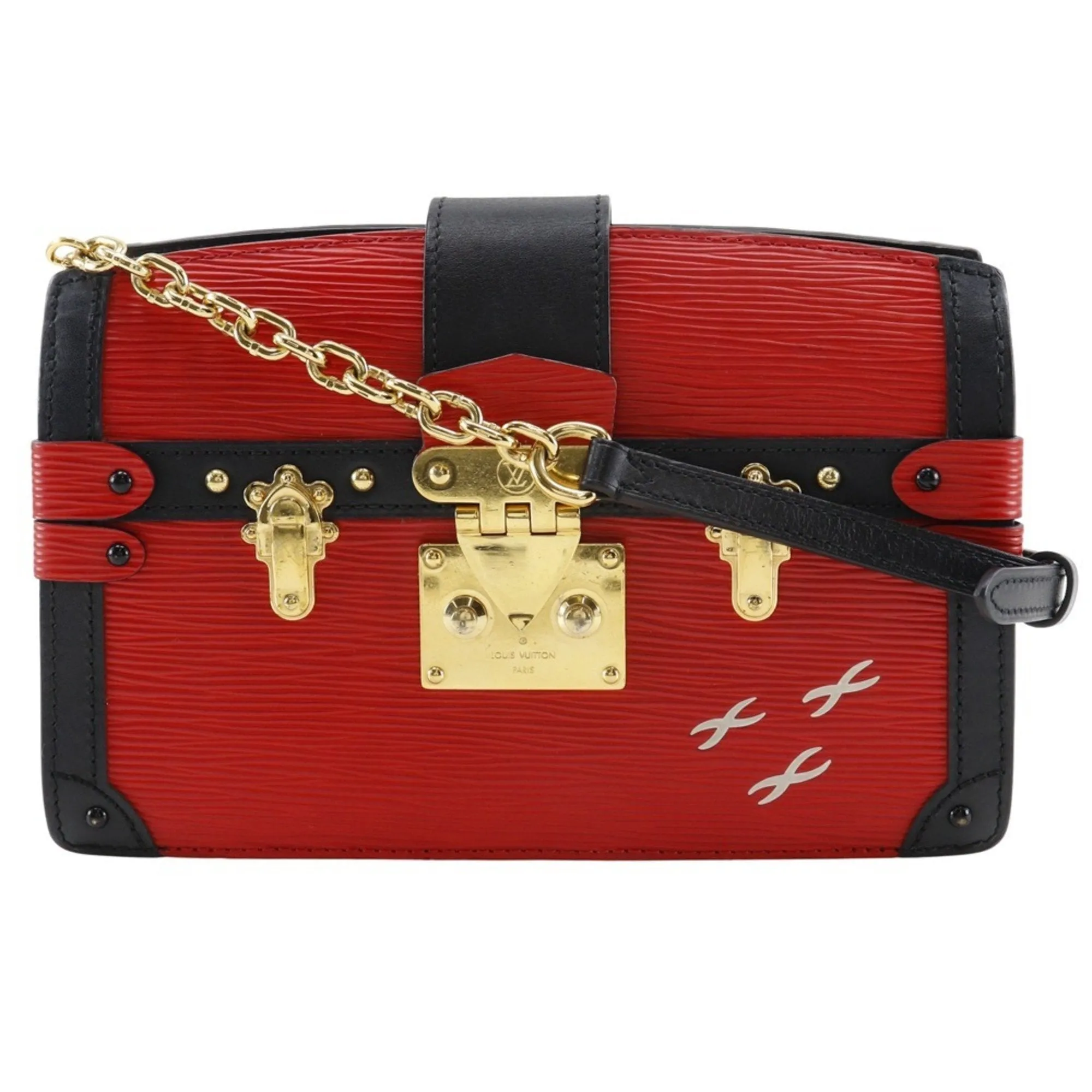 Louis Vuitton Epi Color Rouge Epi Leather Clutch Bag Shoulder Bag (Pre-Owned)