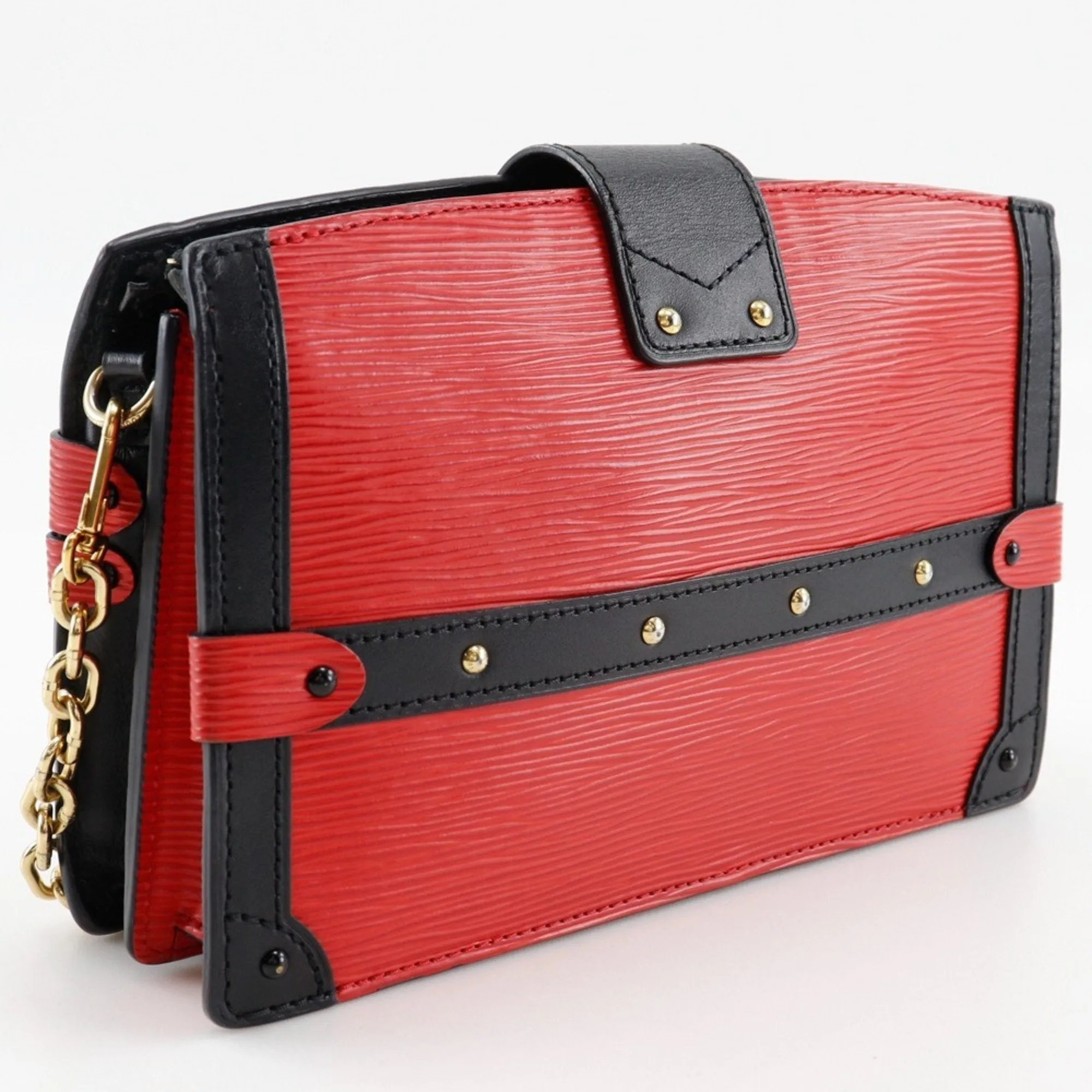 Louis Vuitton Epi Color Rouge Epi Leather Clutch Bag Shoulder Bag (Pre-Owned)