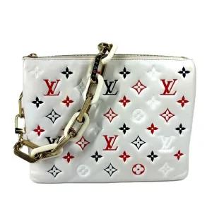 Louis Vuitton Monogram Navy Color Leather Clutch Bag Handbag Shoulder Bag (Pre-Owned)