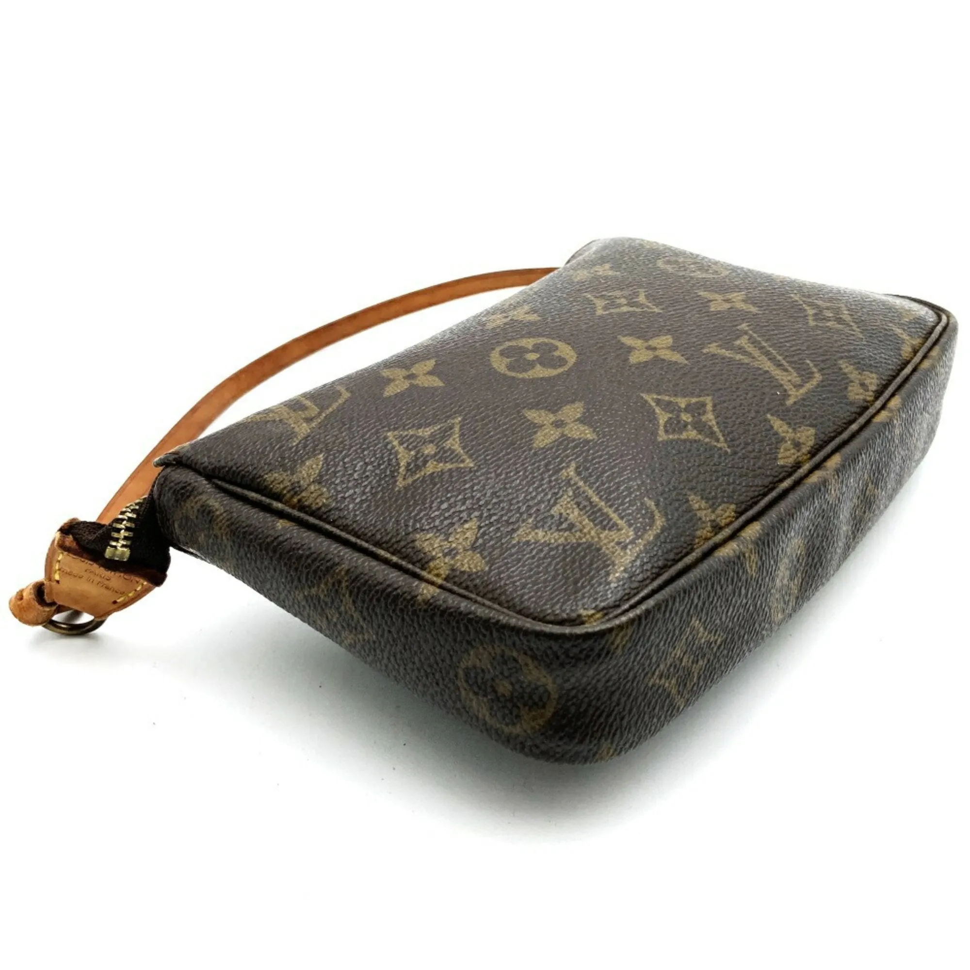 Louis Vuitton Pochette Accessoire Canvas Clutch Bag (Pre-Owned)