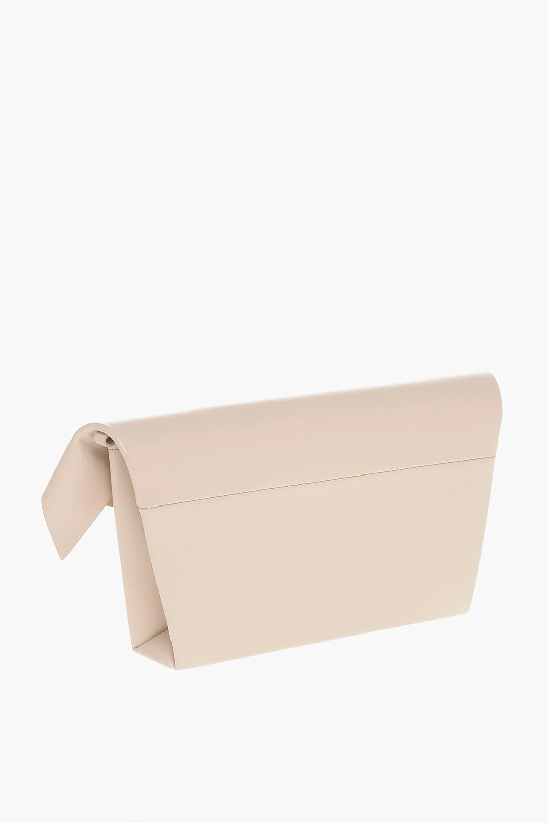 Maison Margiela Mm11 Saffiano Leather Snatched Clutch With Clip Closure