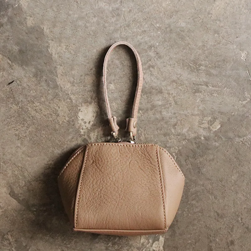 Mini LEATHER Womens Wristlet Wallet Change Wallet Makeup Pouch FOR Women