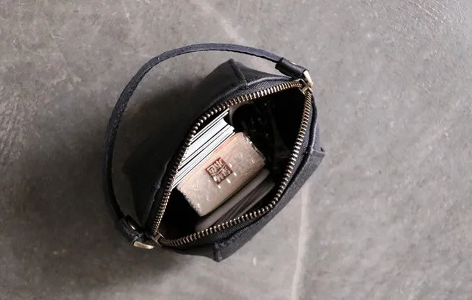 Mini LEATHER Womens Wristlet Wallet Change Wallet Makeup Pouch FOR Women