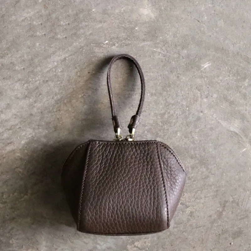 Mini LEATHER Womens Wristlet Wallet Change Wallet Makeup Pouch FOR Women