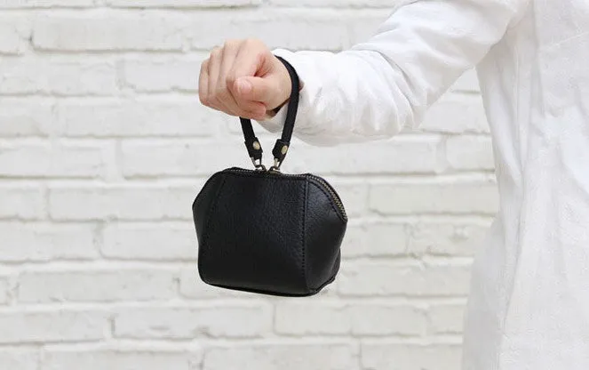 Mini LEATHER Womens Wristlet Wallet Change Wallet Makeup Pouch FOR Women