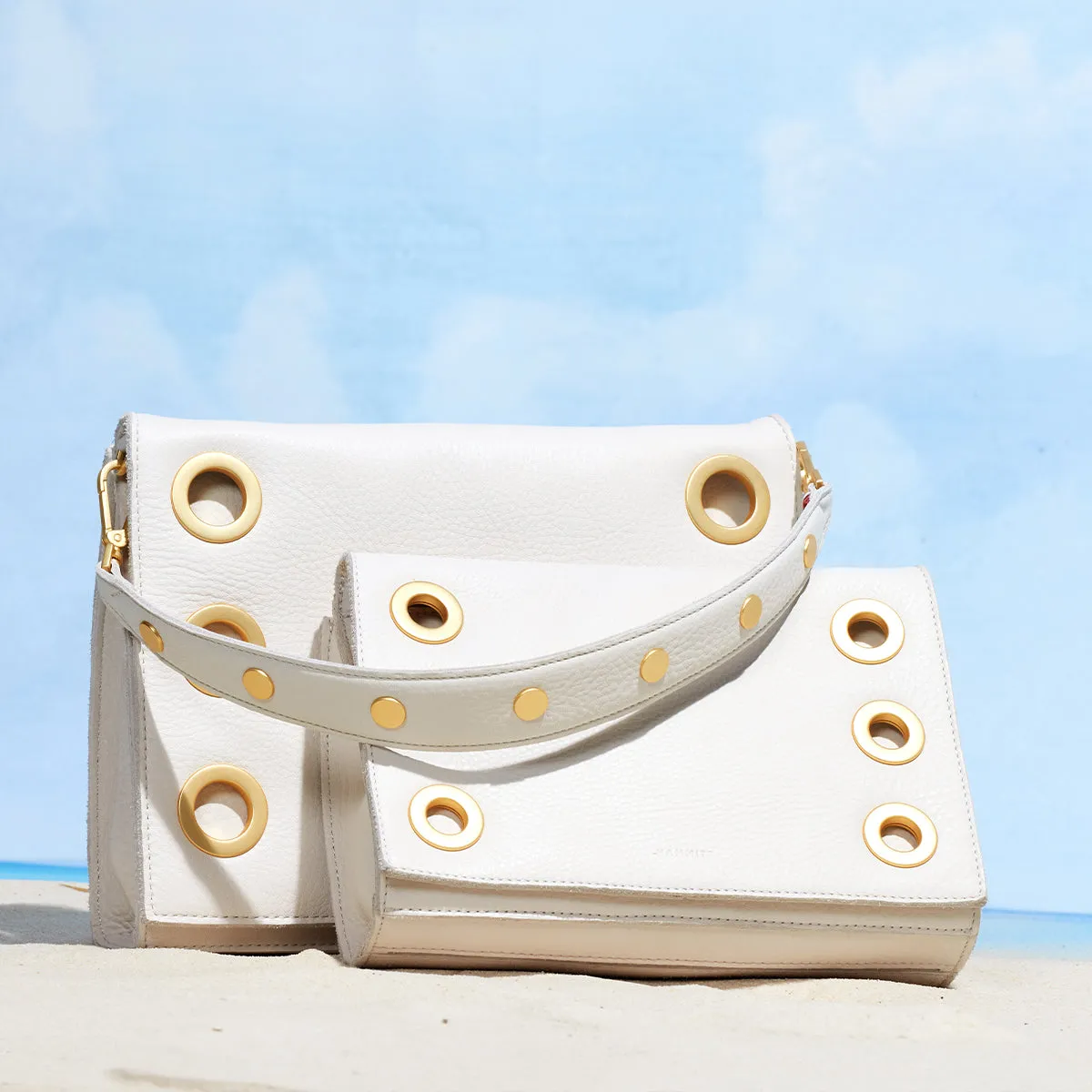 Montana Clutch | Calla Lily White/Brushed Gold | Lrg