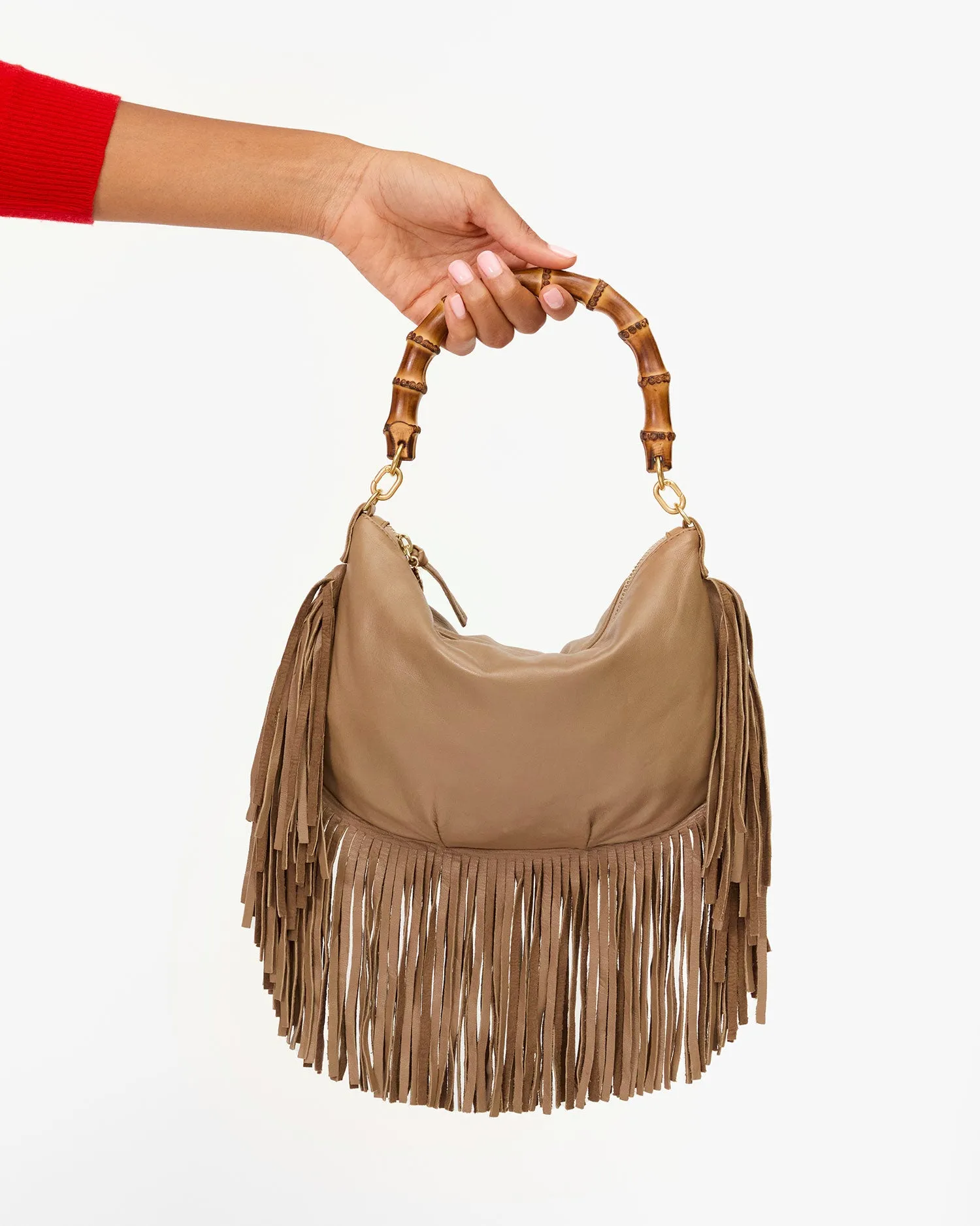 Petit Moyen Handbags - Crossbody - Petit Moyen Fringe Clay Fringe