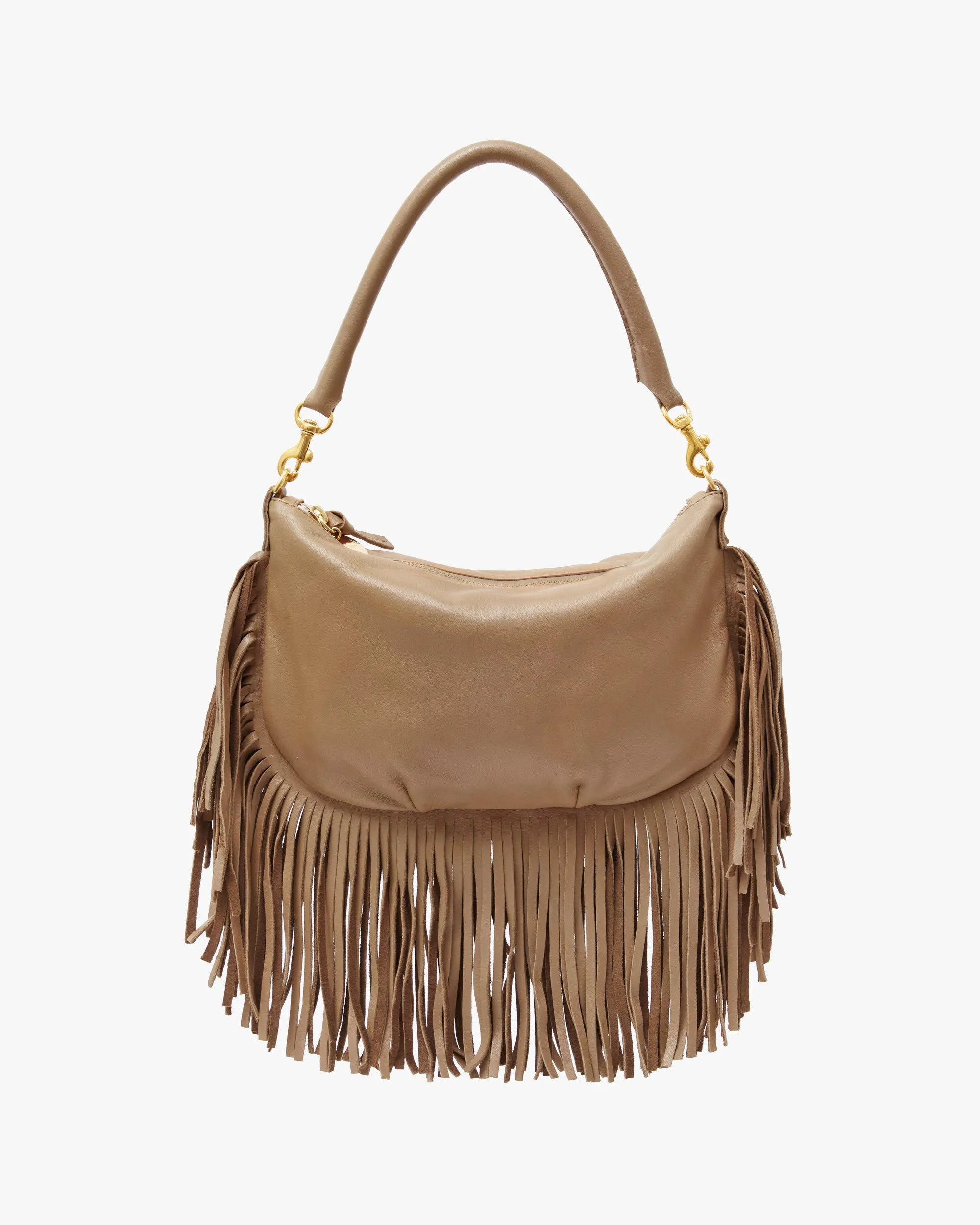 Petit Moyen Handbags - Crossbody - Petit Moyen Fringe Clay Fringe
