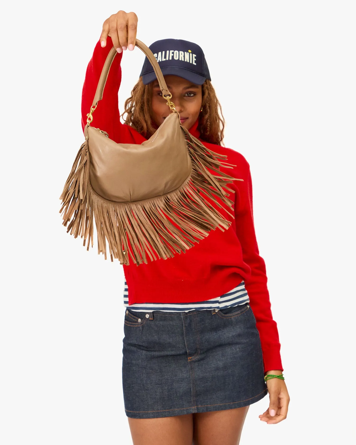 Petit Moyen Handbags - Crossbody - Petit Moyen Fringe Clay Fringe