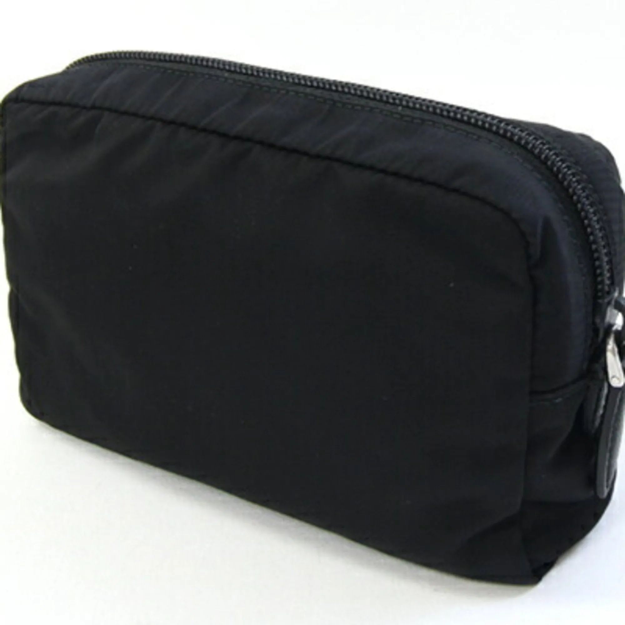Prada Nylon Leather Clutch Bag Pouch (Pre-Owned)