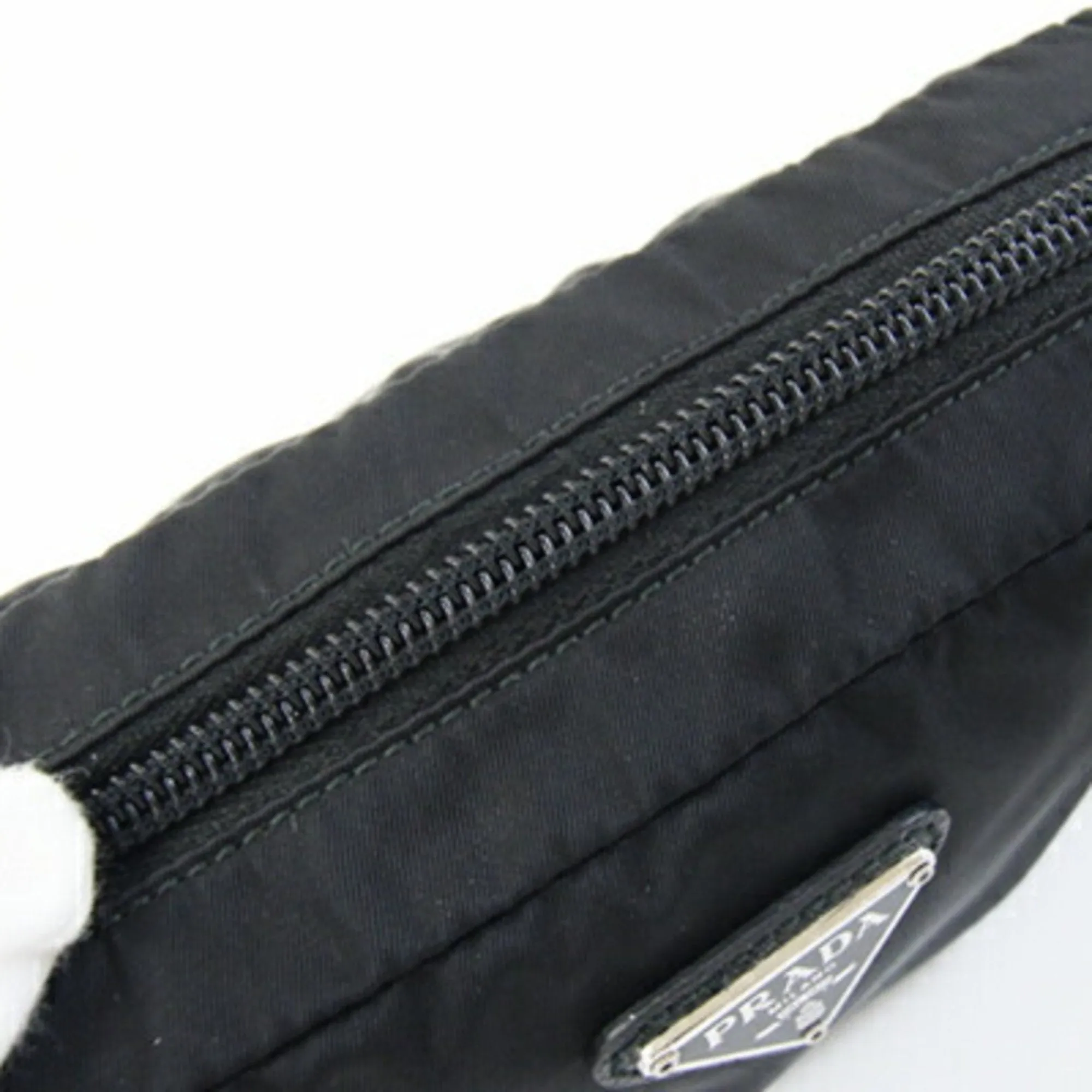 Prada Nylon Leather Clutch Bag Pouch (Pre-Owned)