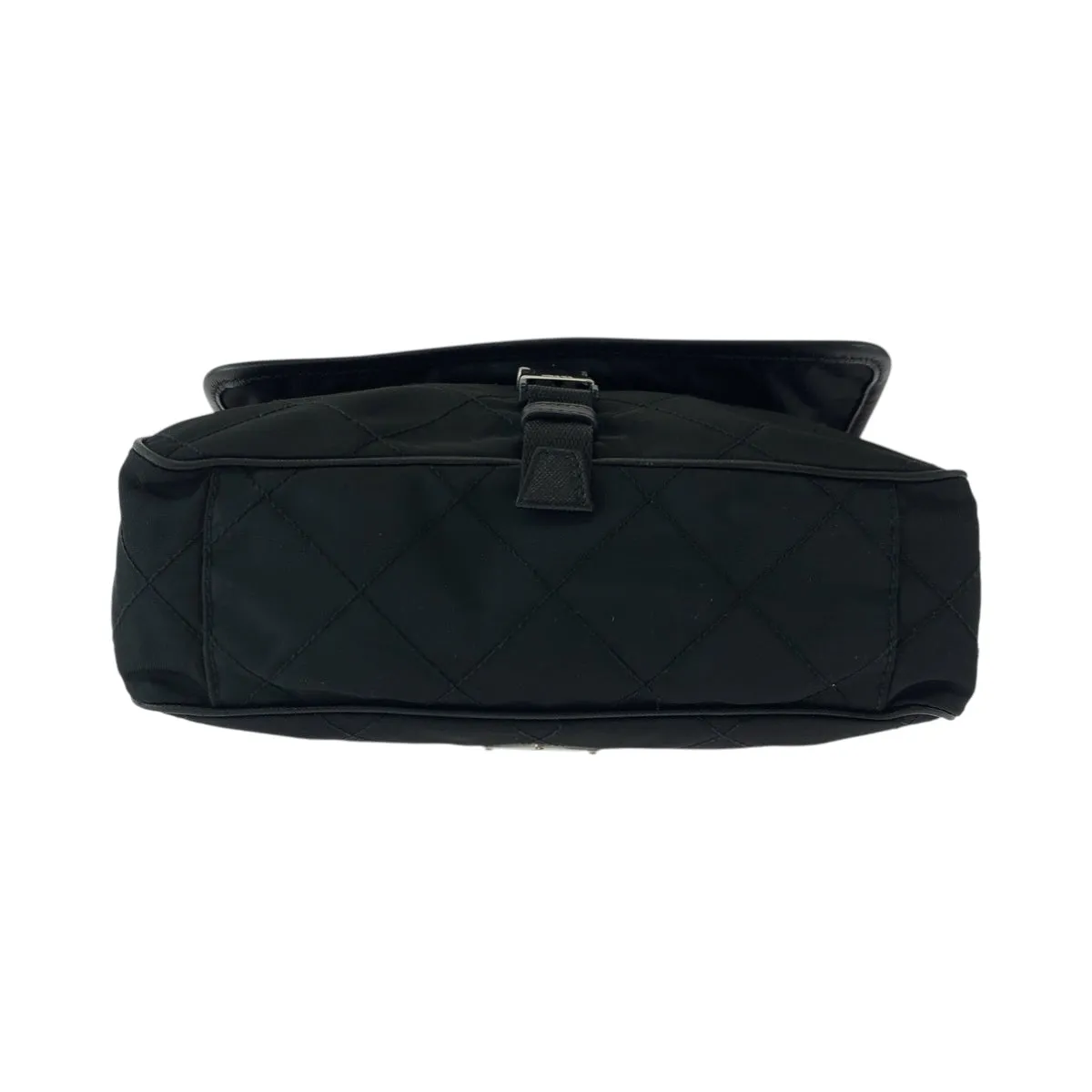 PRADA Shoulder Bag BT0422 Nylon Black SilverMetal quilting testu Triangle With logo