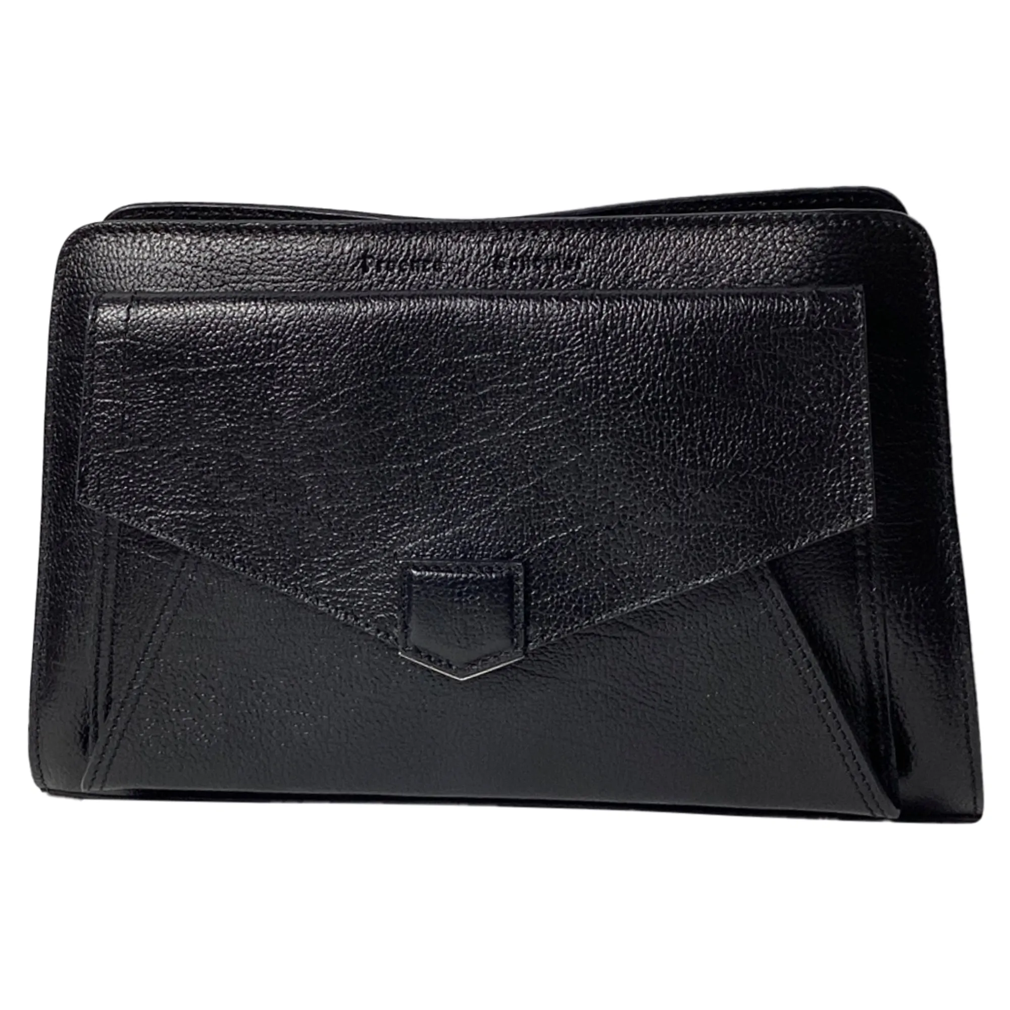 Proenza Schouler PS13 Zipped Clutch Bag in Black Leather