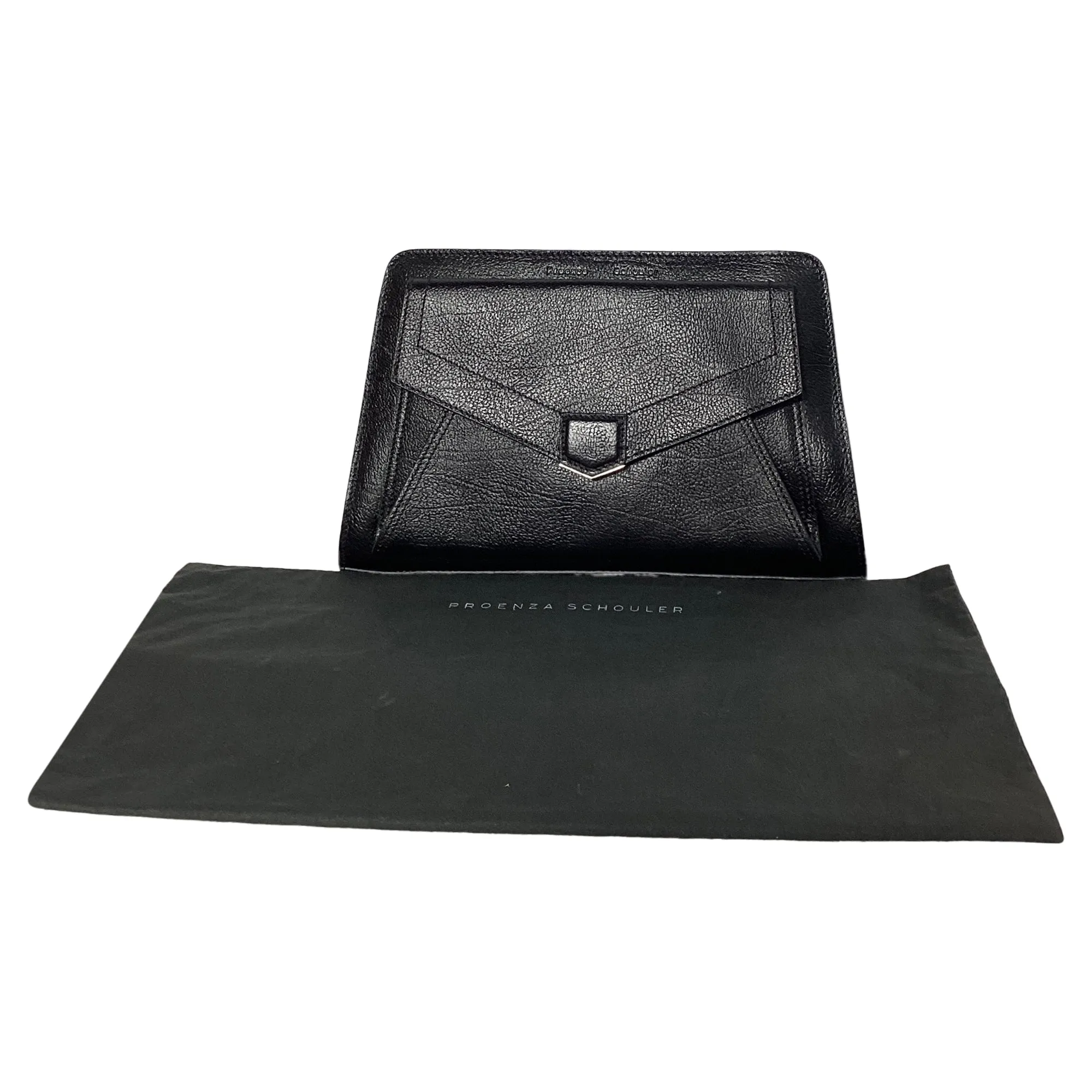 Proenza Schouler PS13 Zipped Clutch Bag in Black Leather