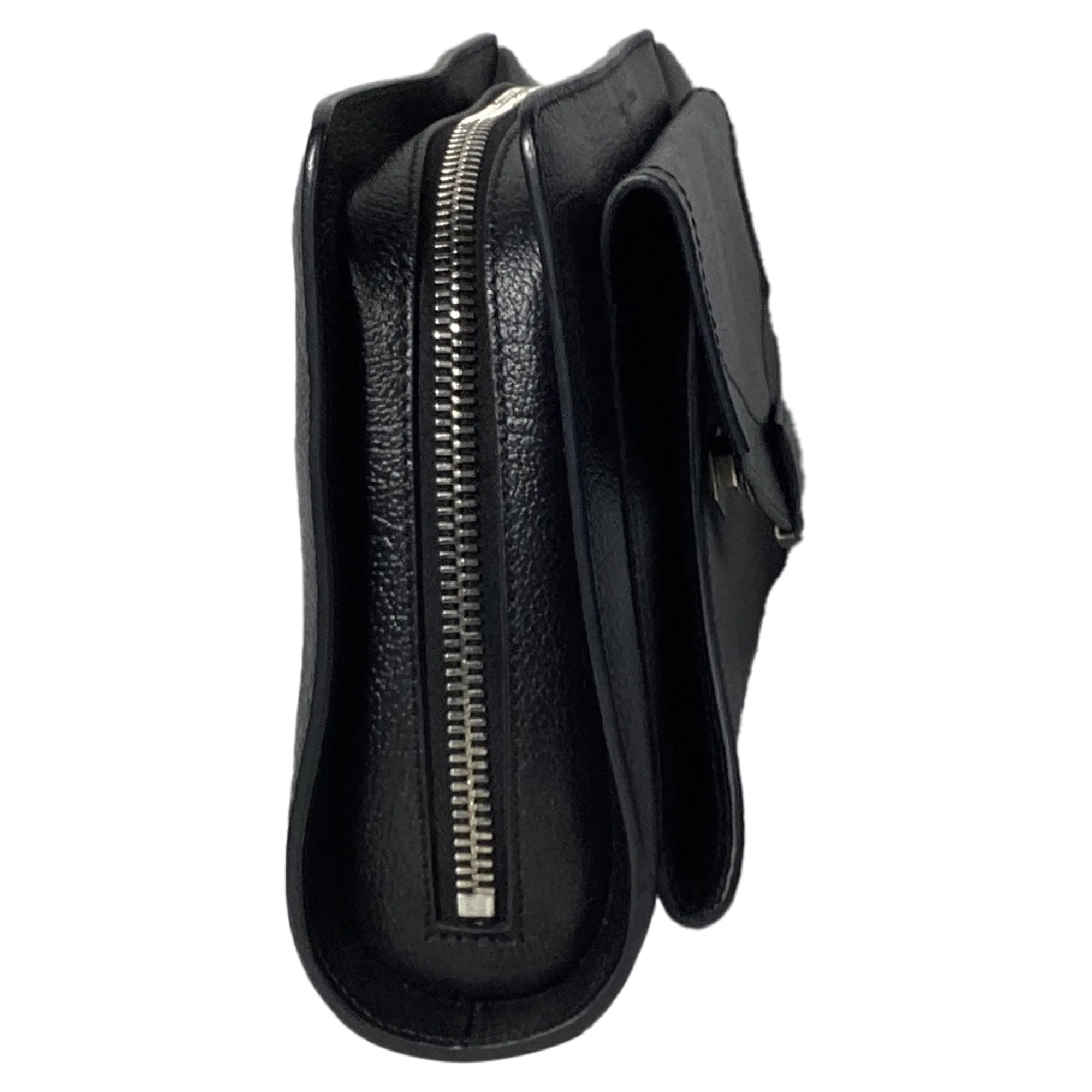 Proenza Schouler PS13 Zipped Clutch Bag in Black Leather