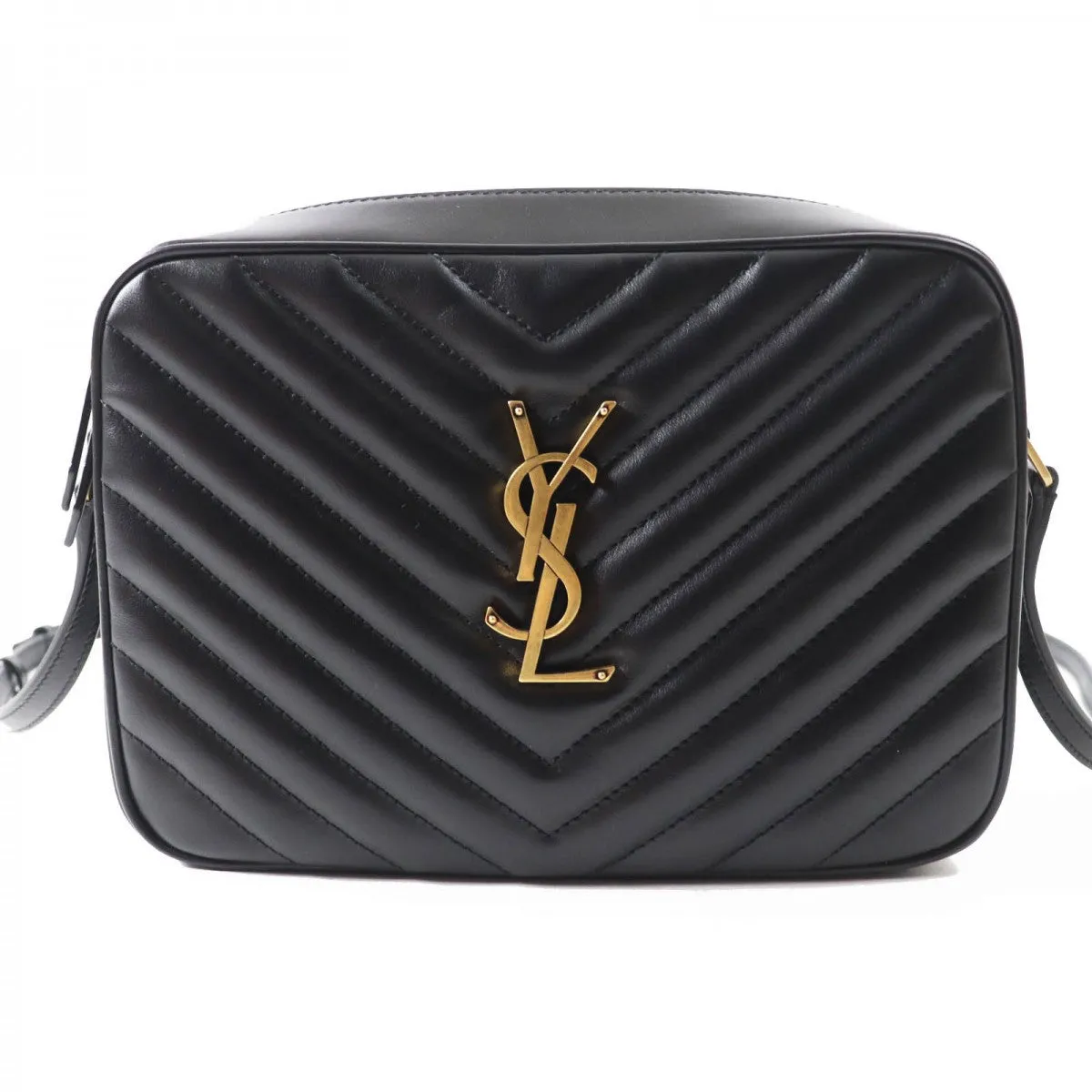 SAINT LAURENT Shoulder Bag 761554 Main: Leather black Roux camera bag Women Used