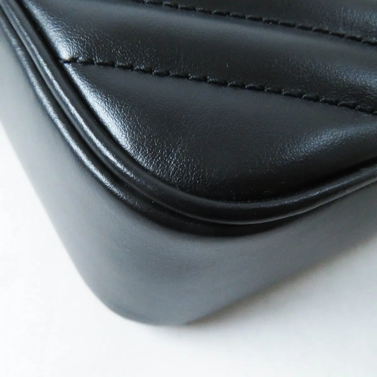 SAINT LAURENT Shoulder Bag 761554 Main: Leather black Roux camera bag Women Used