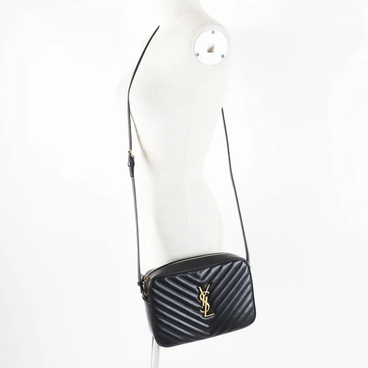 SAINT LAURENT Shoulder Bag 761554 Main: Leather black Roux camera bag Women Used