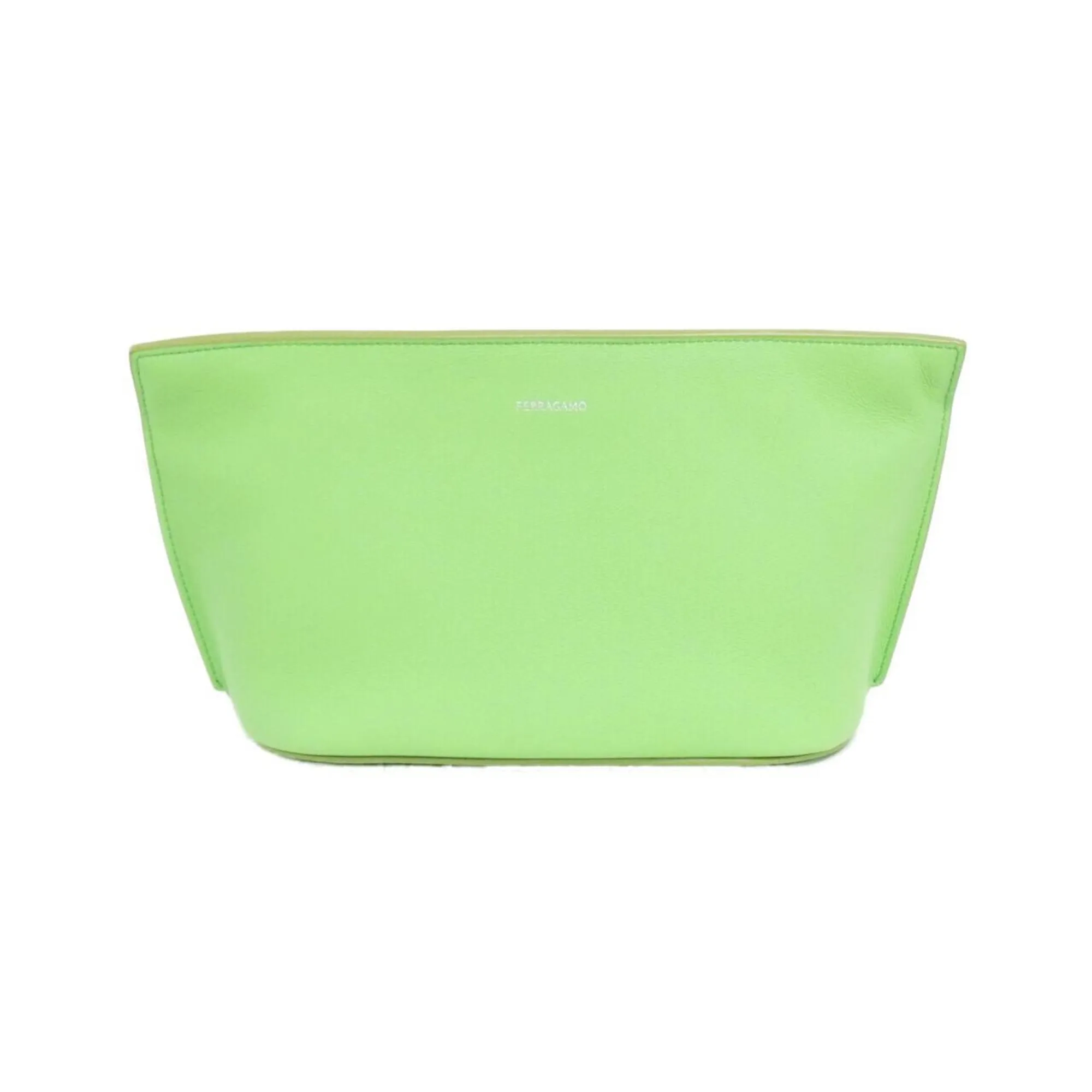 Salvatore Ferragamo Leather Clutch Bag Pouch (Pre-Owned)