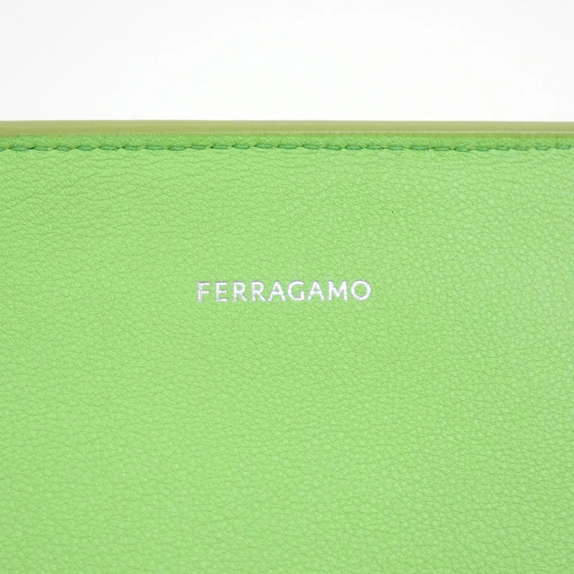 Salvatore Ferragamo Leather Clutch Bag Pouch (Pre-Owned)