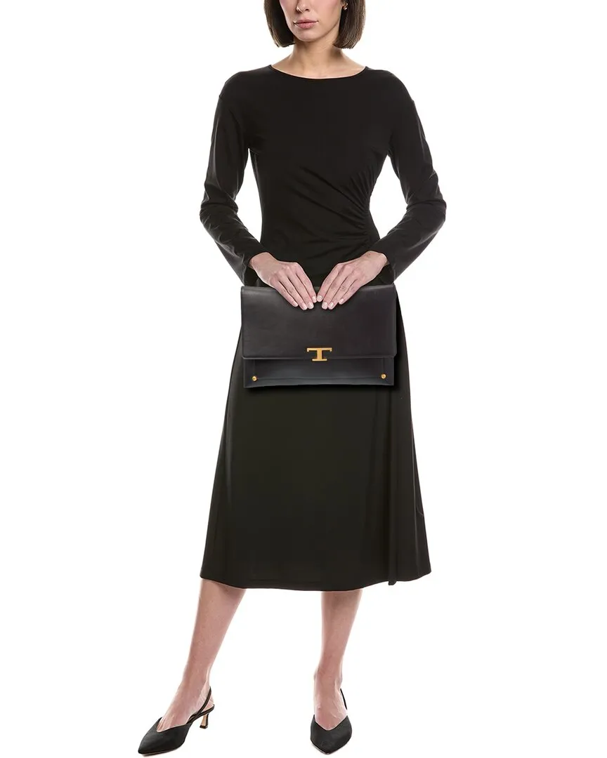 TODs Logo Leather Pouch