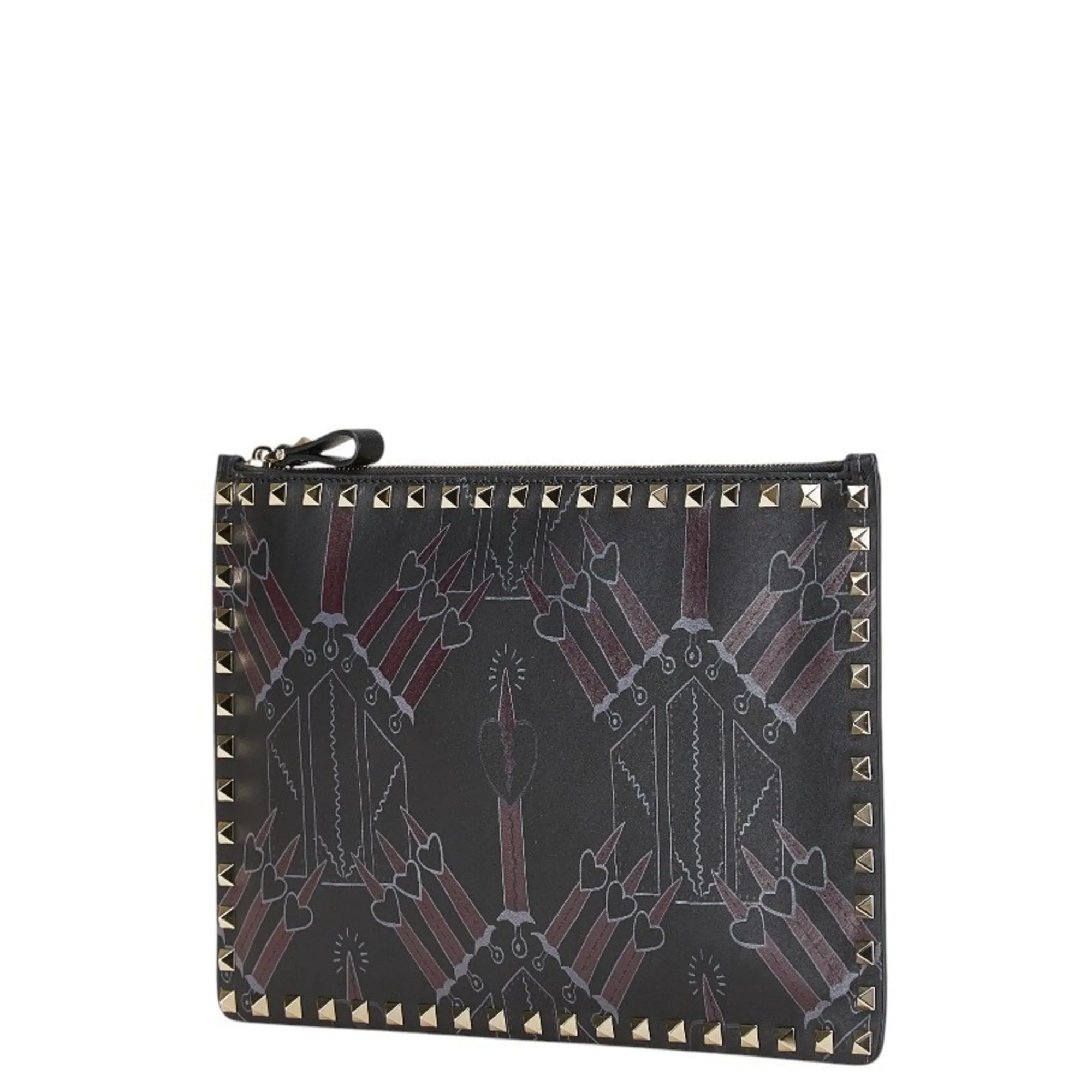 Valentino Leather Clutch Bag (Pre-Owned)