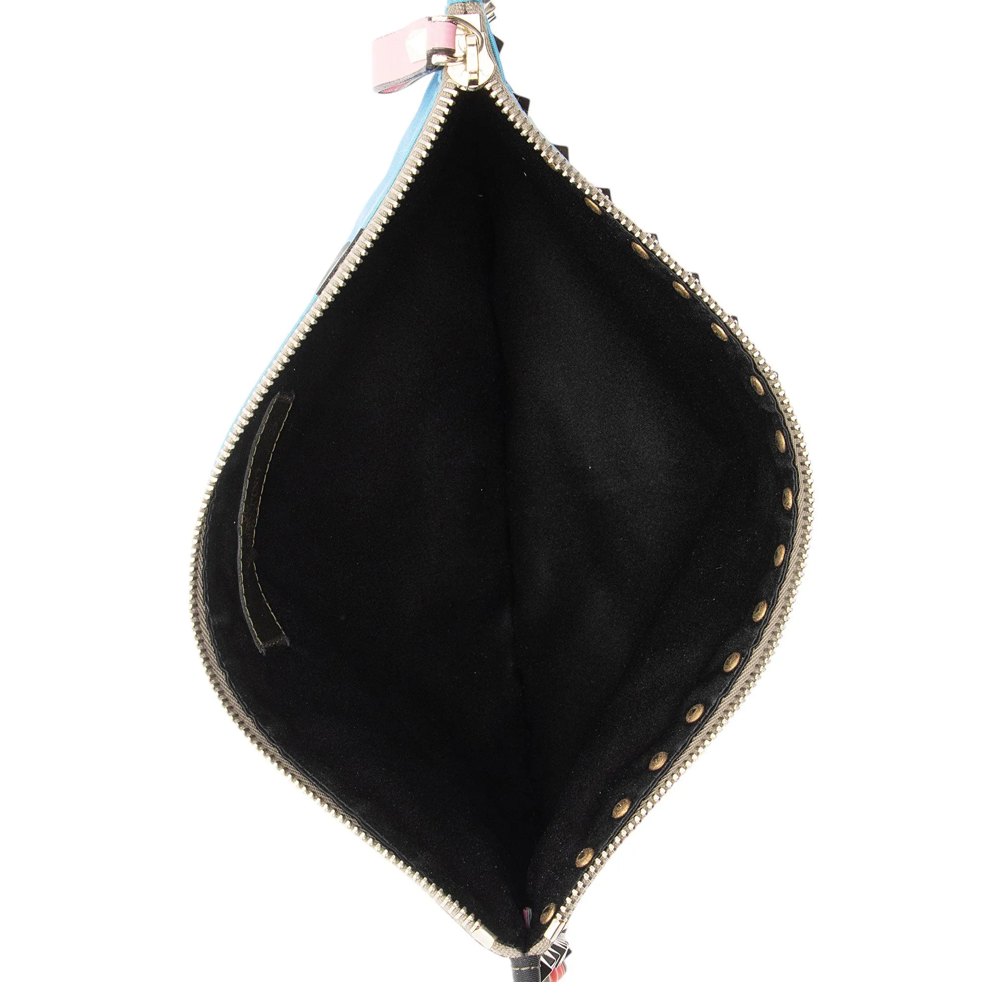 Valentino Nylon Psychedelic Camouflage Rockstud Zip Pouch