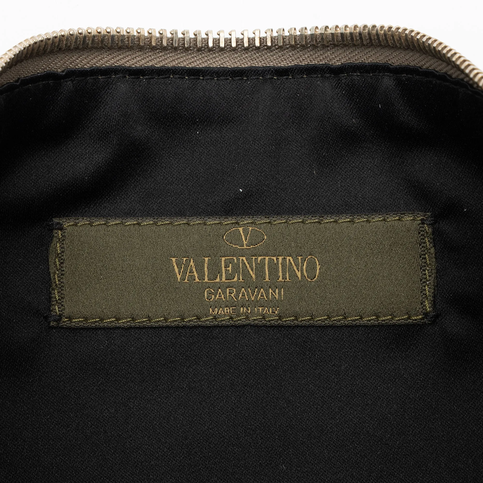 Valentino Nylon Psychedelic Camouflage Rockstud Zip Pouch