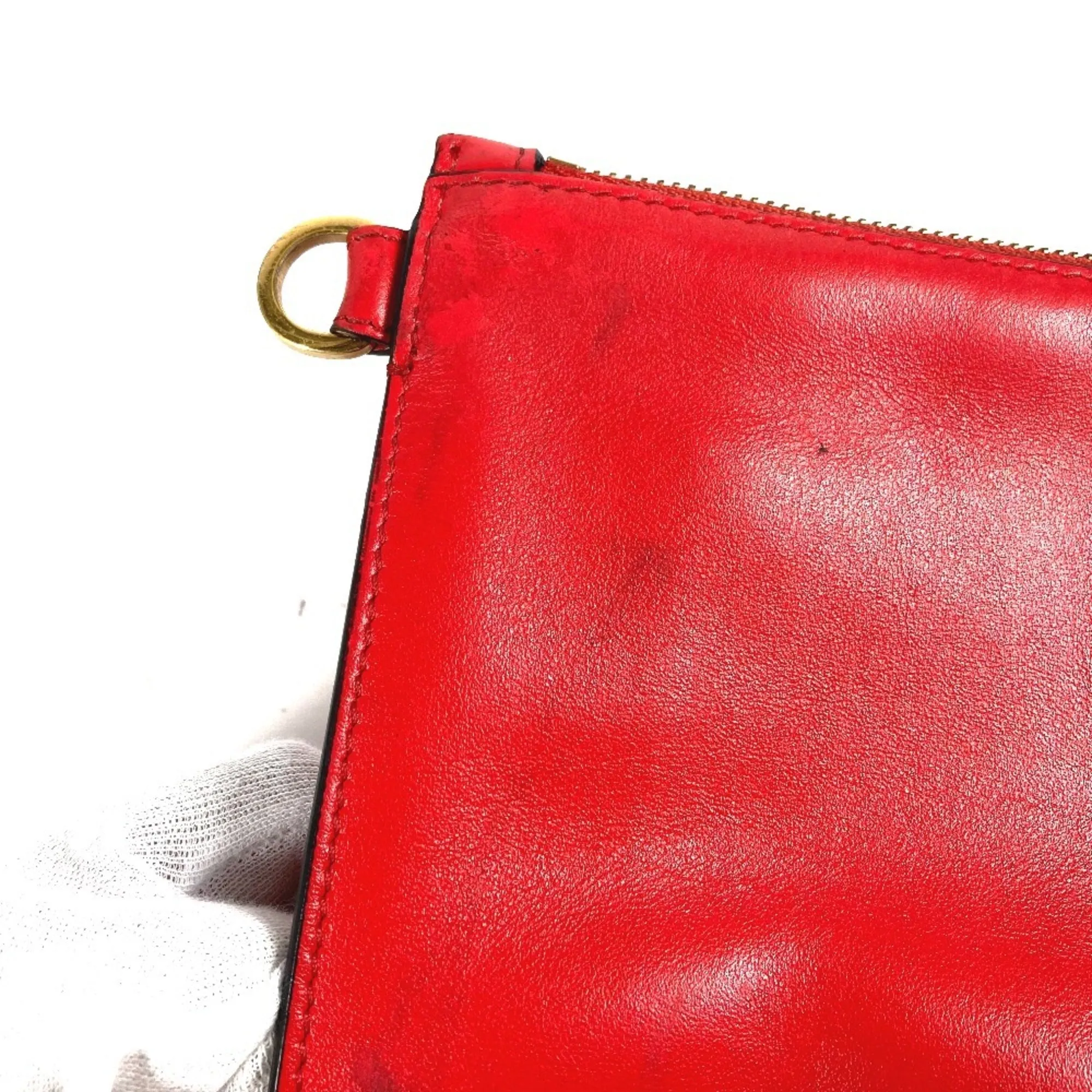Versace  Leather Clutch Bag Pouch (Pre-Owned)