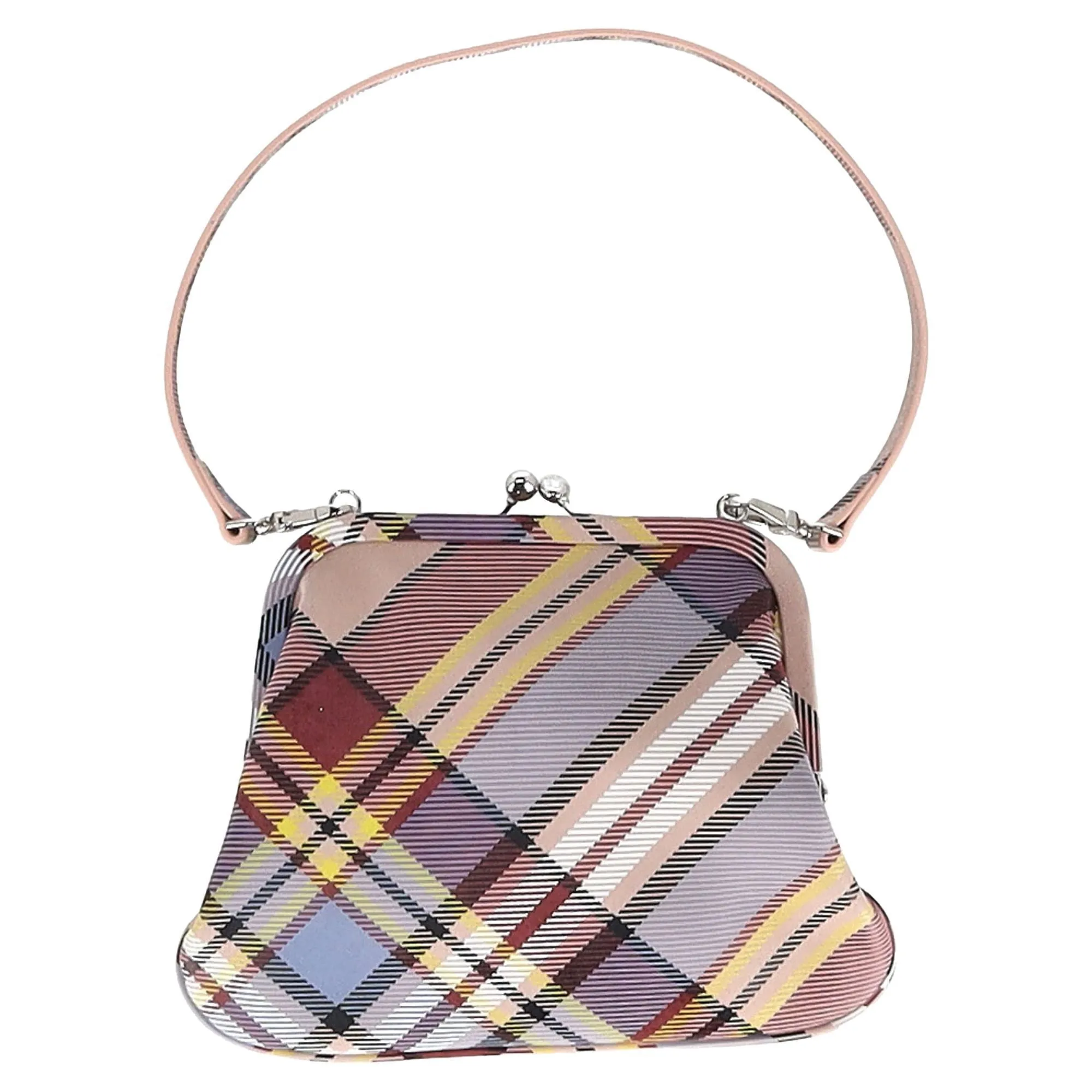 Vivienne Westwood Plaid Clutch Bag in Multicolor Leather
