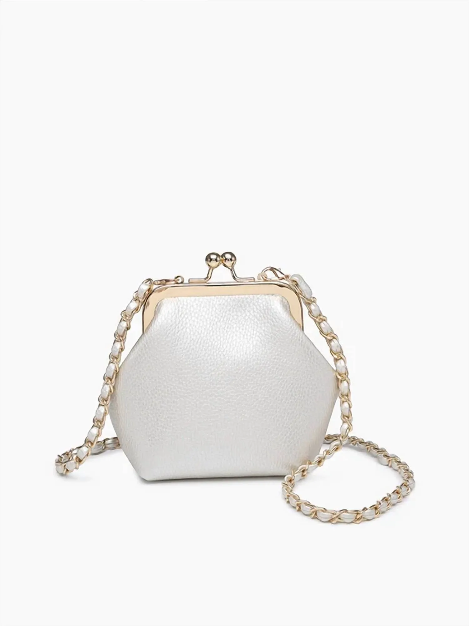 Women's Cleo Coin Pouch Crossbody Clutch In Ivory Pearl