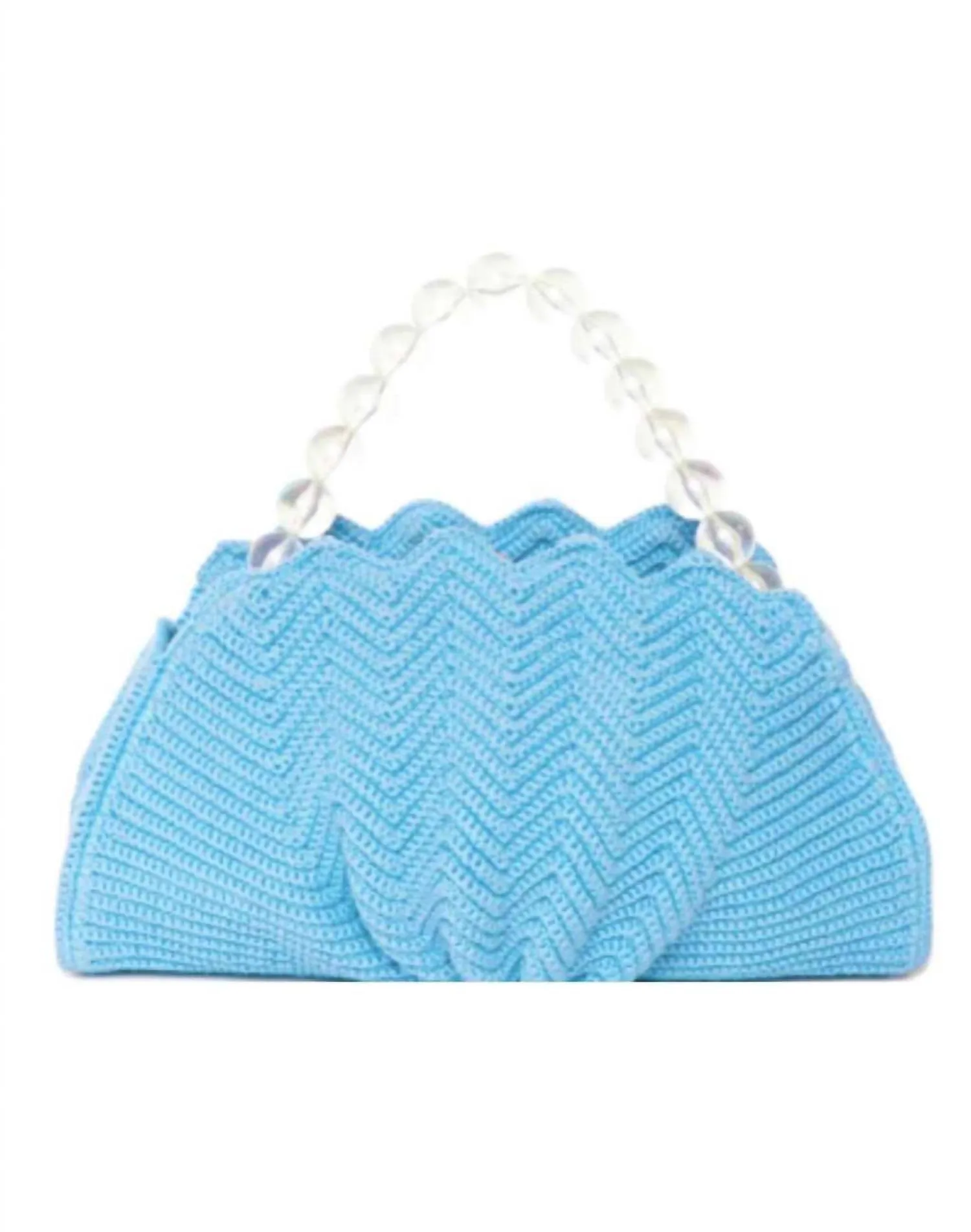 Women's Crocheted Seashell Clutch Bag In Blue