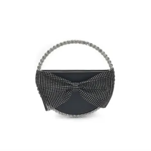 Women's Lorraine Crystal Bow Evening Bag In Black