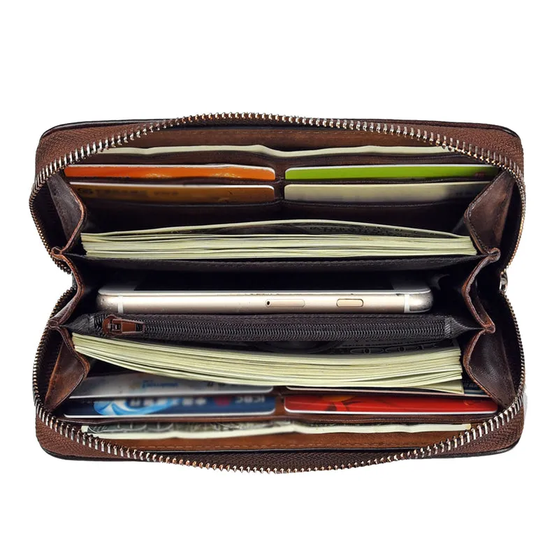 Womens Lotus Flower Leather Zip Around Wallet Wristlet Wallet Flower Ladies Zipper Clutch Wallet for Women