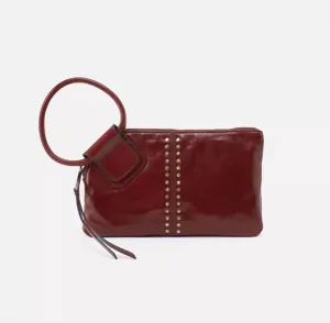 Women's Sable Stud Wristlet Bag In Henna