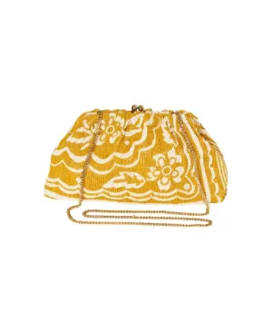Women's Sylvie Bead Clutch Bag In Yellow