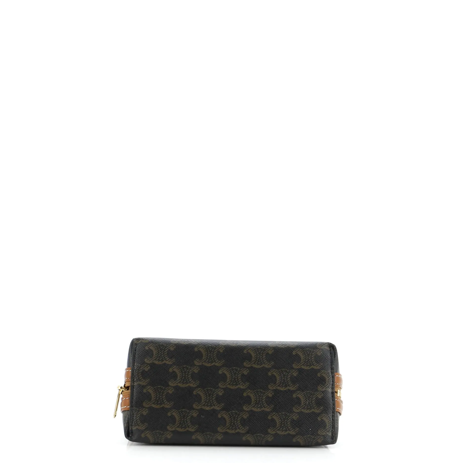 Zip Around Chain Clutch Triomphe Coated Canvas