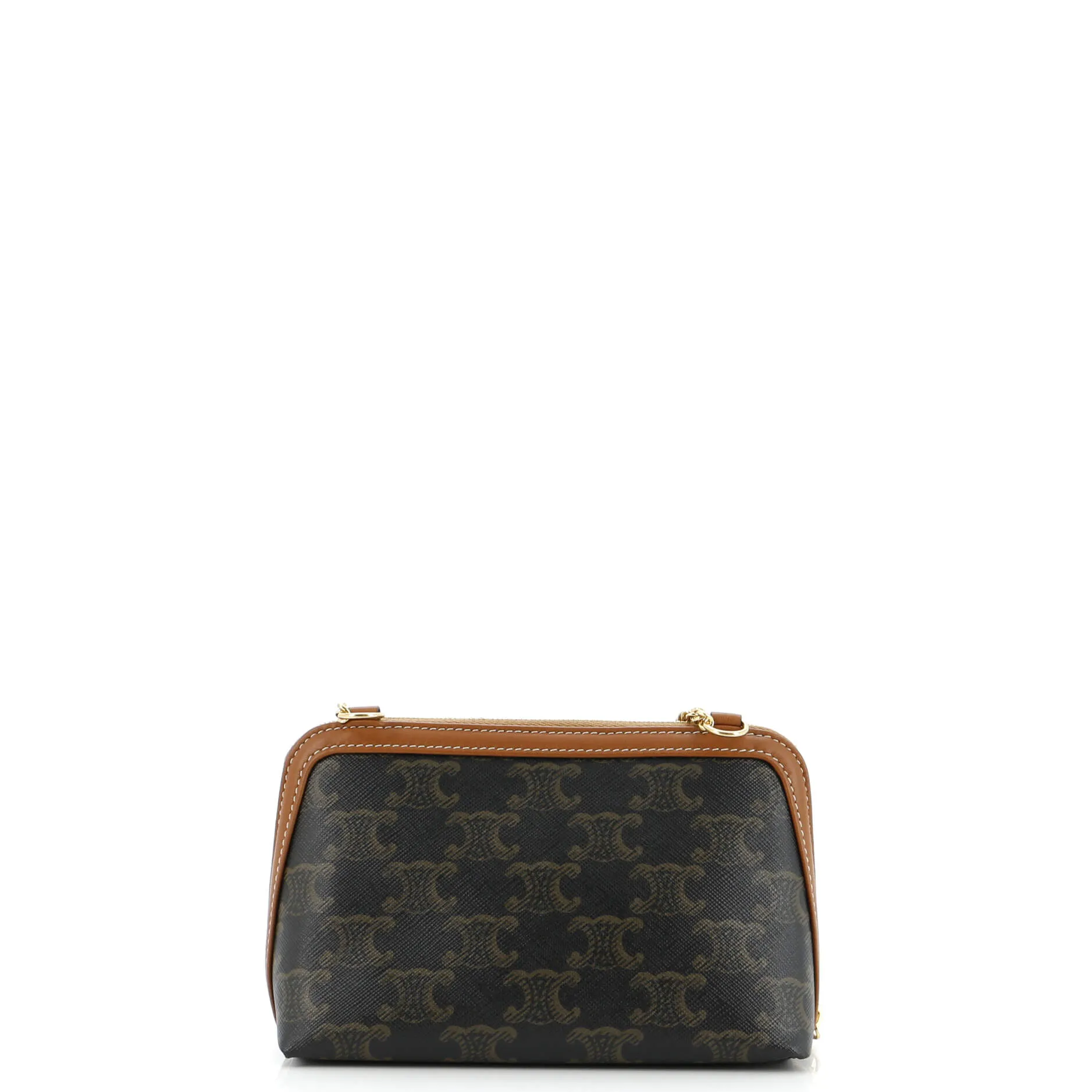 Zip Around Chain Clutch Triomphe Coated Canvas